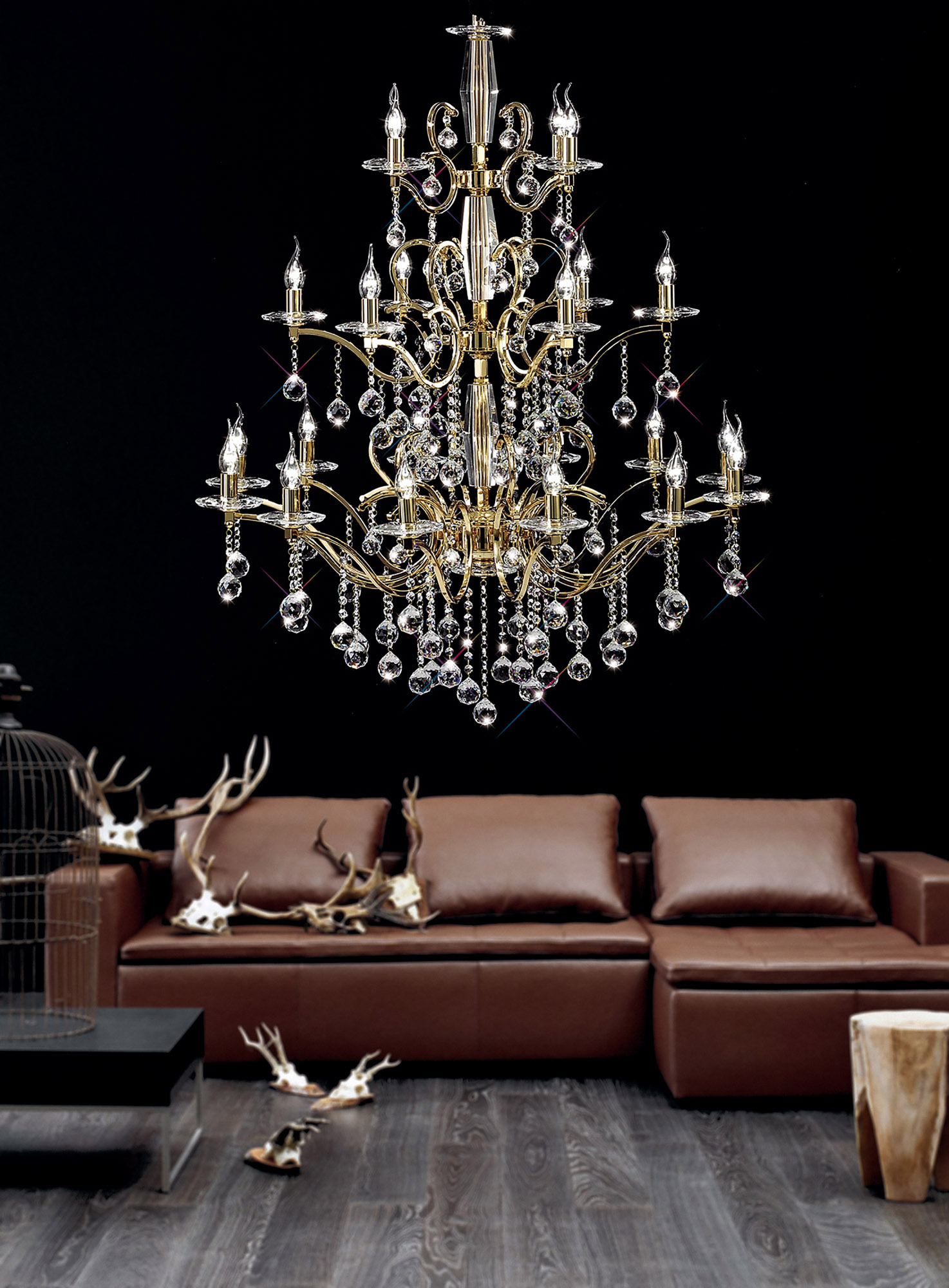 Zinta French Gold Crystal Ceiling Lights Diyas Multi Arm Crystal Fittings Zinta French Gold Crystal Ceiling Lights Diyas Multi Arm Crystal Fittings